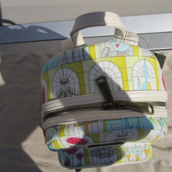 Loungefly Disney Beauty and the Beast Stained Glass Windows Mini Backpack main image 5